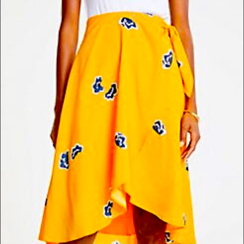 ANN TAYLOR Tie Waist Hi Low Floral Skirt